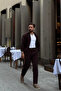 Noda 100% Cotton Oversize Men's Brown Modal Double Suit Shirt Pants