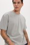 Men's Boxy Fit Loose Fit 100% Cotton Crew Neck Gray T-Shirt - 4