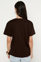 Women's Brown 100% Cotton Soft Textured Anti-Sweat V-Neck T-Shirt - 9