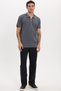 Men's Slim Fit 100% Cotton Short Sleeve Zippered Anthracite Polo Neck T-Shirt - 3