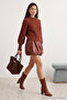 Tan Soft Textured Hair Braided Knitwear Sweater Twoaw21Kz0109 - 2
