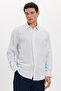 Men's Regular Fit Classic Cut Long Sleeve Muslin Fabric Blue Shirt - 3
