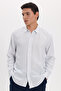 Men's Regular Fit Classic Cut Long Sleeve Muslin Fabric Blue Shirt - 4