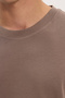 Unisex Relax Fit Relaxed Cut 100% Cotton Soft Textured Basic Brown Crew Neck T-Shirt - 5