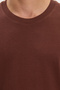 Unisex Relax Fit Comfortable Fit 100% Cotton Soft Texture Basic Crew Neck Brown T-Shirt - 5