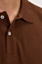 Men's Slim Fit Slim Fit Cotton Soft Texture Breathable Fabric Anti-Curling Collar Brown Polo Collar t - 5