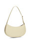 Women's Logo Embossed Adjustable Long Strap Zippered Beige Shoulder Bag - 3