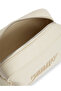 Women's Beige Shoulder Bag with Embossed Logo and Removable Shoulder Strap - 4