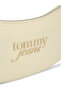 Women's Logo Embossed Adjustable Long Strap Zippered Beige Shoulder Bag - 2