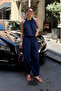 Women's Linen Textured Beaded Detailed Blouse and Pants Set - 3