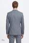 Men's Blue Wool Slim Fit Tuxedo Suit with Swallow Collar and Flap Pockets - 7