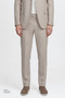Men's Beige 100% Linen Extra Slim Fit Tie-Waist Suit with Flap Pockets - 6