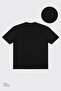 Men's Black Cotton Pique Breathable Anti-Sweat Fabric Oversize Fit Comfortable Cut Crew Neck T-Shirt - 7