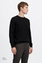 Men's Black Standard Fit Regular Cut Crew Neck Jacquard Knitwear Sweater - 3