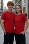 Unisex Slim Fit Slim Fit 100% Cotton Soft Textured Red Crew Neck T-Shirt - 3
