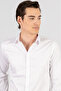 Men's Slim Fit 100% Cotton Long Sleeve Premium Satin White Shirt - 3