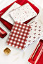 A5 Spiral Cardboard Cover Set of 4 Checkered School Notebooks 80 Sheets - Red with Lesson Schedule - 5