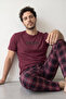 Claret Red Hero Printed Short Sleeve Men's Pajama Set - 3