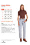 Women's Standard Fit Short Sleeve Half Turtleneck Brown Blouse - 2
