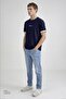 100% Cotton Relaxed Fit Comfortable Cut Crew Neck Logo Detailed T-Shirt - 3