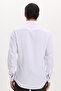 Men's Slim Fit Long sleeve Sleeve %100 Cotton Linen Texture White Shirt - 8