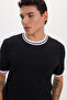 Men's Regular Fit Comfortable Cut Crew Neck 100% Cotton Black T-Shirt - 5