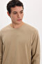 Unisex Relax Fit Comfortable Cut 100% Cotton Long Sleeve Crew Neck Black Basic Sweatshirt - 3