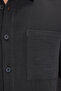 Men's Relax Fit Comfortable Cut Short Sleeve 100% Cotton Single Pocket Gray Shirt - 6