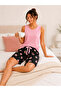 Women's Sleeveless Viscose Fabric Pajama Set with Bermuda Shorts - 4