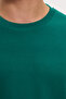 Unisex Oversize Wide Cut 100% Cotton Soft Textured Basic Crew Neck Green T-Shirt - 4