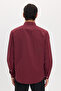 Men's Regular Fit Classic Cut Cotton Easy-Iron Dobby Claret Red Shirt - 8