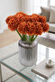 Artificial Flower Ball Chrysanthemum 7-Piece Mini Snowball Bundle 28 cm Coffee
