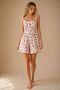 Cherry Patterned Women's Jumpsuit Dress with Tie Detail