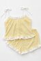 Yellow Ruffle and Bow Detailed Strappy Shorts Pajama Set - 4