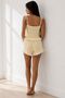 Yellow Ruffle and Bow Detailed Strappy Shorts Pajama Set - 3