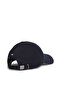 Men's 100% Organic Cotton Adjustable Metal Buckle Flag Logo Embroidered Navy Blue Hat - 3