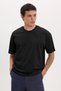 Men's Boxy Fit Loose Cut 100% Cotton Crew Neck Black T-Shirt