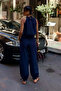 Women's Linen Textured Beaded Detailed Blouse and Pants Set - 4