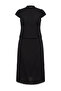 Black Slim Fit Shirt Midi Skirt Woven Plus Size Bottom - Top Set Tbbss26Cp00034 - 5