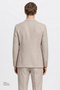 Men's Beige 100% Linen Extra Slim Fit Tie-Waist Suit with Flap Pockets - 8