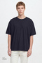 Men's Navy Blue Cotton Pique Breathable Anti-Sweat Fabric Oversize Fit Comfortable Cut Crew Neck T-Shirt - 5
