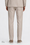 Men's Beige 100% Linen Extra Slim Fit Tie-Waist Suit with Flap Pockets - 7