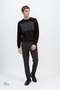 Black Men's Crew Neck Standard Sweatshirt Ace049261524_Syg - 2