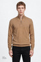 Men's Mink Wool Standard Fit Regular Cut Bato Collar Knitwear Sweater