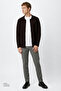 Men's Black 100% Cotton Standard Fit Regular Cut Shirt Collar Pocket Knitwear Cardigan - 2