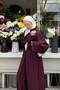 Women's Suit with Long Side Slits in Burgundy - 3