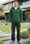 Unisex Relax Fit Comfortable Cut Cotton Fleece Inside Half Zipper Green K Hooded Sweatshirt - 2