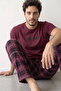 Claret Red Hero Printed Short Sleeve Men's Pajama Set - 5