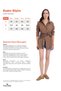 Women's Oversize Wide Cut 100% Cotton Muslin Fabric Long Sleeve Pocketed Textured Brown Shirt - 3