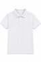 Unisex Kids White Polo Collar School T-Shirt 100% Cotton - 2